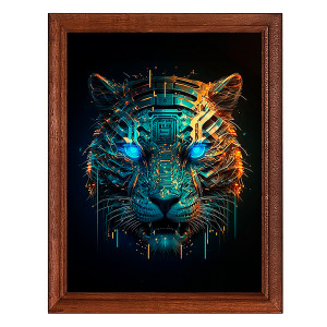 POSV-0352 Постер в рамке 17x23см Кибер тигр