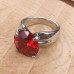UC137-18 Кольцо с фианитом, родиевое покрытие, размер 18