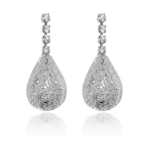 UD020-s Серьги Капля, цвет серебряный