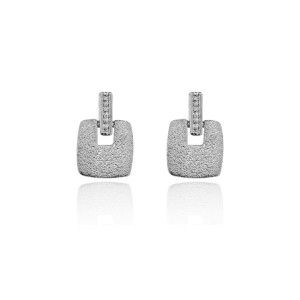 UD163-s Серьги Квадрат, цвет серебряный