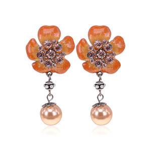 UD308 Серьги-клипсы Цветок, 5х2,5см
