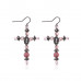 UD332-02 Серьги Крест, 5х2,5х1см, цвет розовый