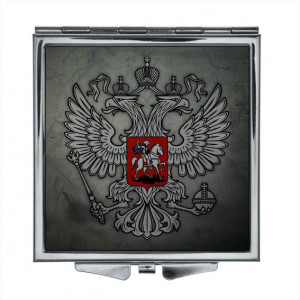 ZER2-0186 Складное зеркало квадратное Герб России