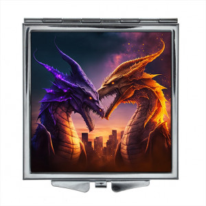 ZER2-0287 Складное зеркало квадратное Драконы
