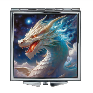 ZER2-0584 Складное зеркало квадратное Белый дракон