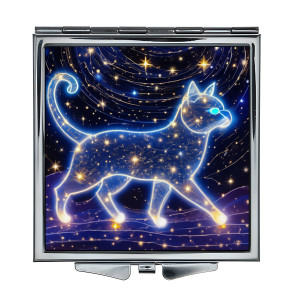 ZER2-0728 Складное зеркало квадратное Звёздная кошка