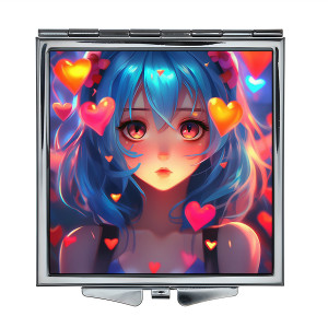 ZER2-0890 Складное зеркало квадратное Аниме девушка