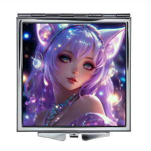 ZER2-0901 Складное зеркало квадратное Аниме девушка с ушами