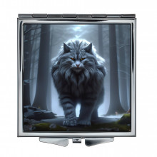 ZER2-0975 Складное зеркало квадратное Лесной кот