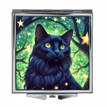 ZER2-0978 Складное зеркало квадратное Чёрная кошка