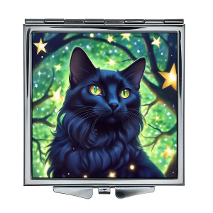 ZER2-0978 Складное зеркало квадратное Чёрная кошка
