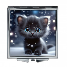 ZER2-1005 Складное зеркало квадратное Чёрный котёнок
