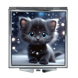ZER2-1005 Складное зеркало квадратное Чёрный котёнок