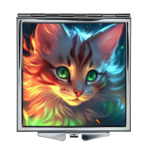 ZER2-1015 Складное зеркало квадратное Котёнок