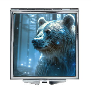 ZER2-1153 Складное зеркало квадратное Медведь