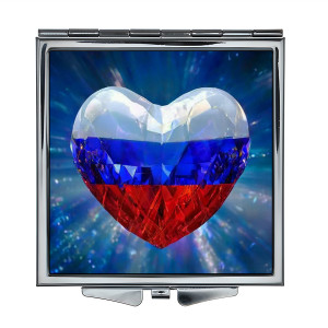 ZER2-1334 Складное зеркало квадратное Россия Сердце