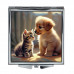 ZER2-1365 Складное зеркало квадратное Щенок и котёнок
