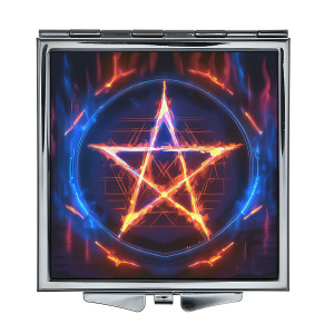 ZER2-1391 Складное зеркало квадратное Огненная пентаграмма