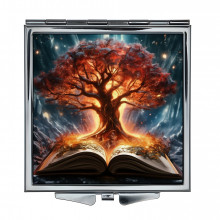 ZER2-1419 Складное зеркало квадратное Дерево жизни книга мудрости